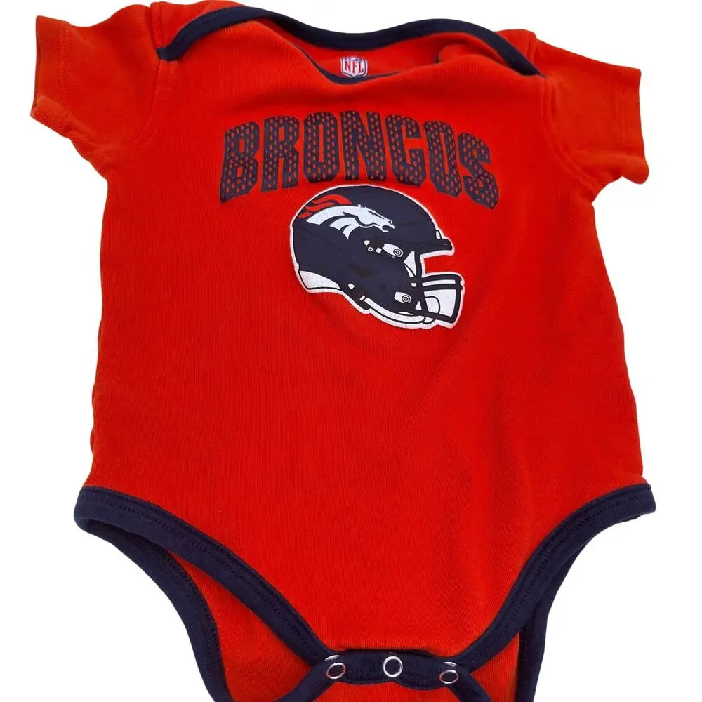 NFL Denver Broncos Football Set of 3 Onsie Outfits Size 18 Months